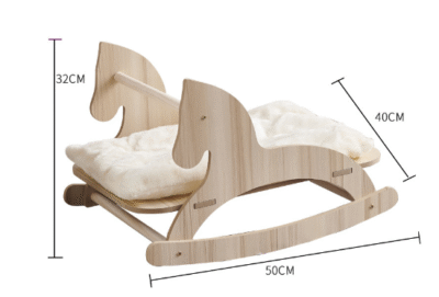 Wooden Rocking Horse Cat Bed
