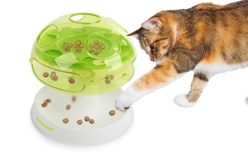 Mushroom cat treat puzzle slow feeder