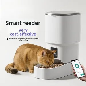 4L Button Automatic Timed Feeding ABS Smart Pet Feeder There Are WiFi