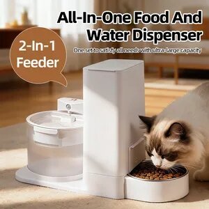 2-in-1 Smart Automatic Feeding for Cats & Dogs Pet Feeder & Water