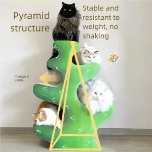 Cat Scratcher & Bed Combo Seagrass Design Vertical Corrugated Cardboard