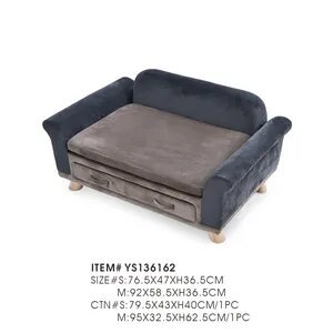 Soft Pet Sofa Bed with Drawer Storage for Cats and Dogs
