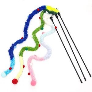 Long Plush Strip Interactive Kitten Tracking Cat Toy Stick