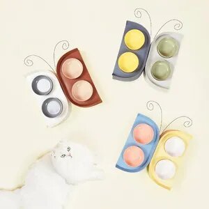 Double Pet Bowl, Dog Food Bowl for Small Medium Dogs & Cats