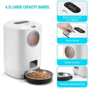 Large 4.5L Transparent Window Smart Automatic Pet Feeder