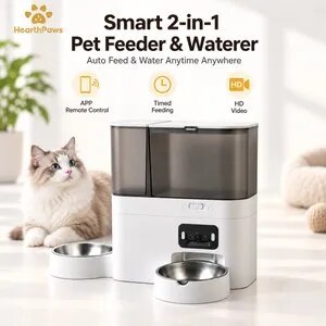 Smart 2-in-1 Automatic Pet Feeder and Water Dispenser with Camera APP