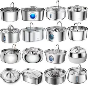 Stainless Steel Cat Water Fountain 3.2L Pet Water Fountain Dog Water